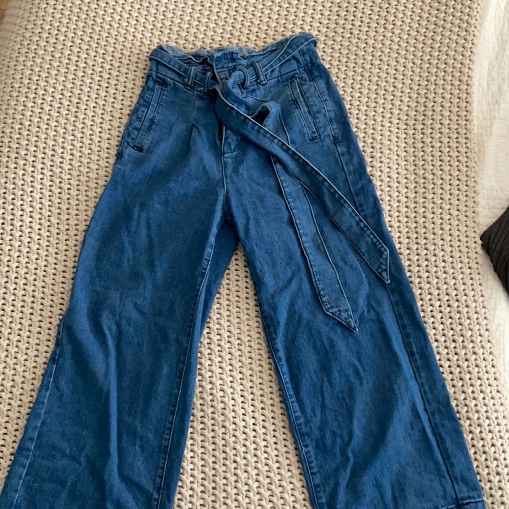 High waisted tie jeans